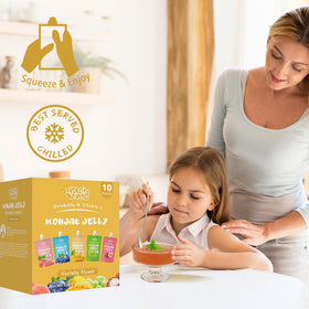 VOLO VERO konjac jelly collagen lychee pouch, texture with added collagen on the move