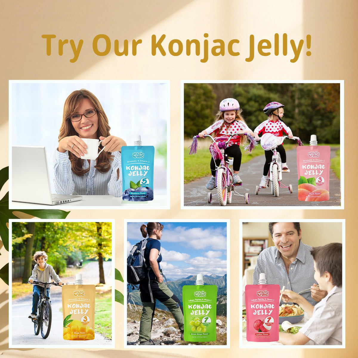 VOLO VERO konjac jelly on-the-go pouch, grab-and-go snack for busy days