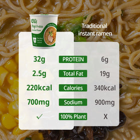VOLO VERO non-fried noodles shot conveys lower fat without sacrificing flavor.