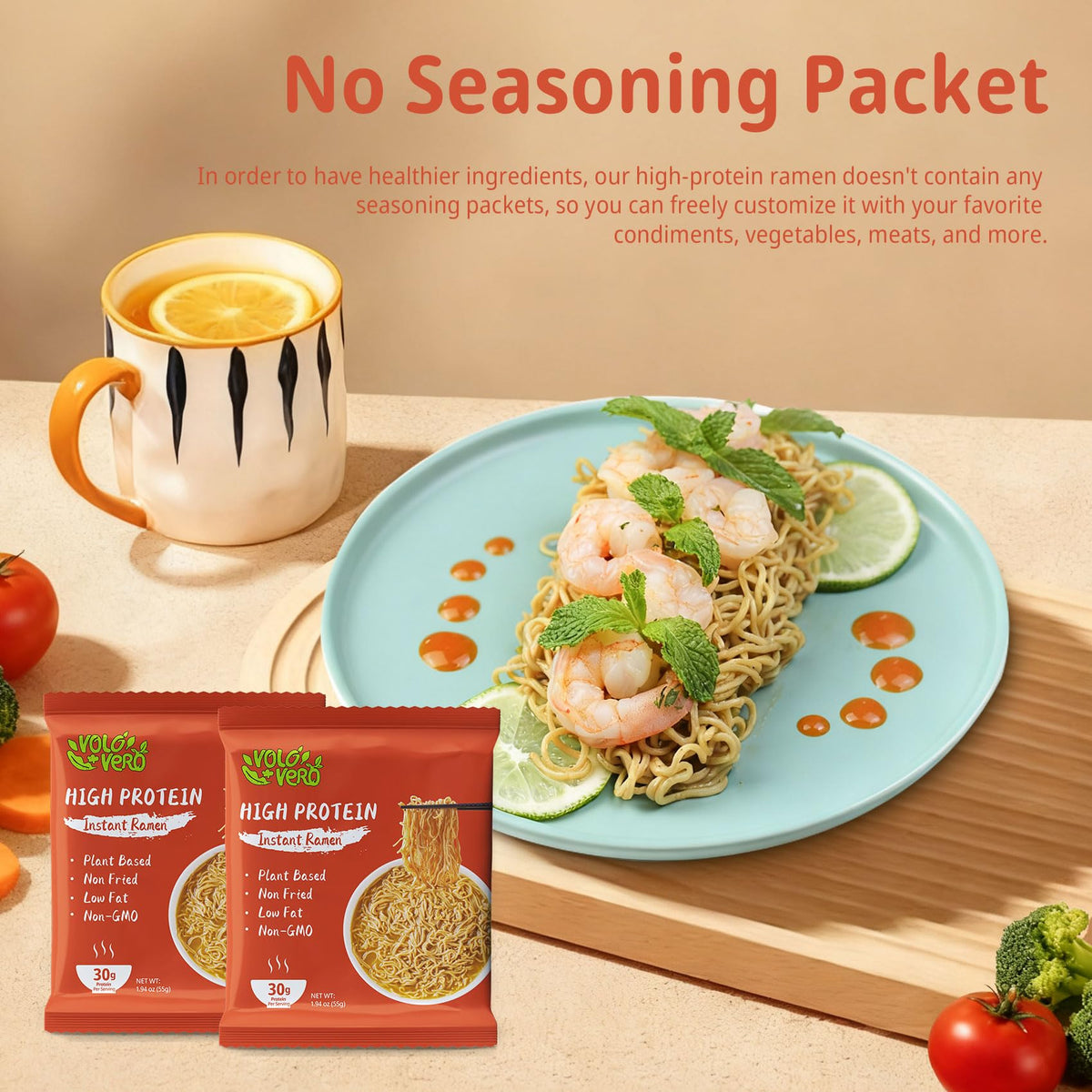 VOLO VERO non-fried ramen noodles with lighter fat profile and satisfying bite