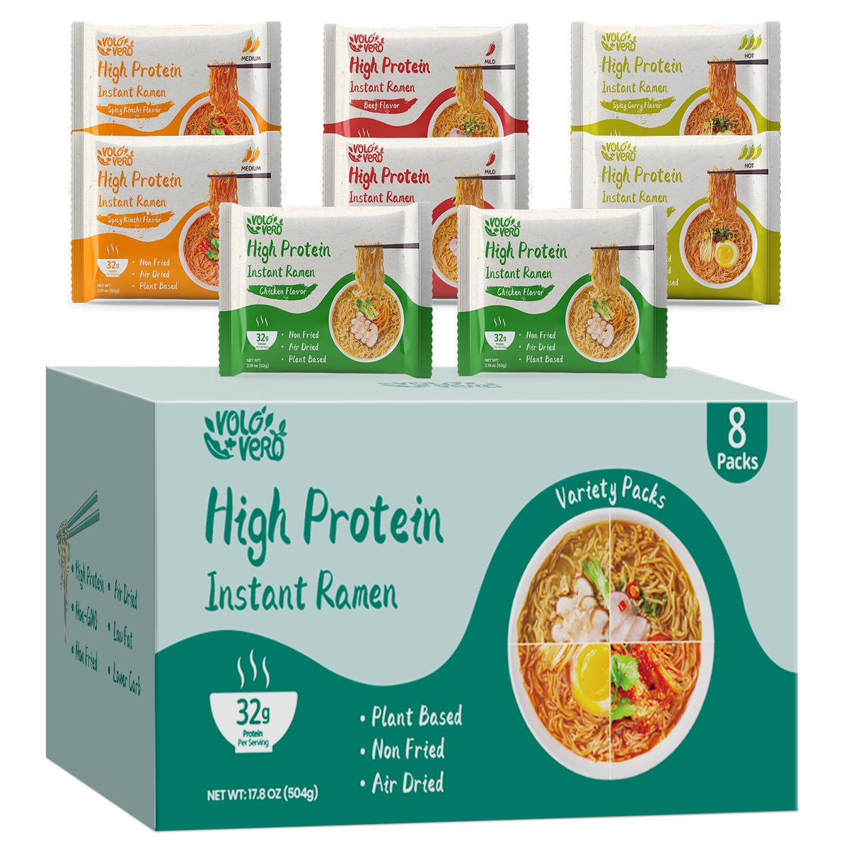 VOLO VERO Protein Ramen chicken bowl ready to enjoy with protein boost