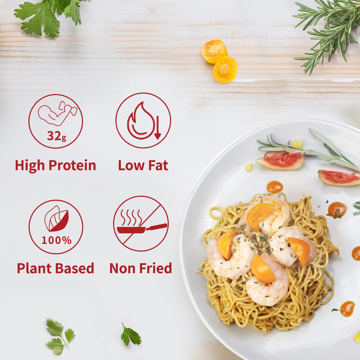 VOLO VERO Spicy Beef ramen noodles close-up, plant-based ingredients