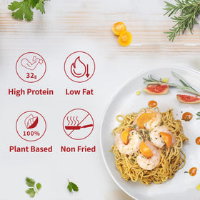 VOLO VERO Spicy Beef ramen noodles close-up, plant-based ingredients