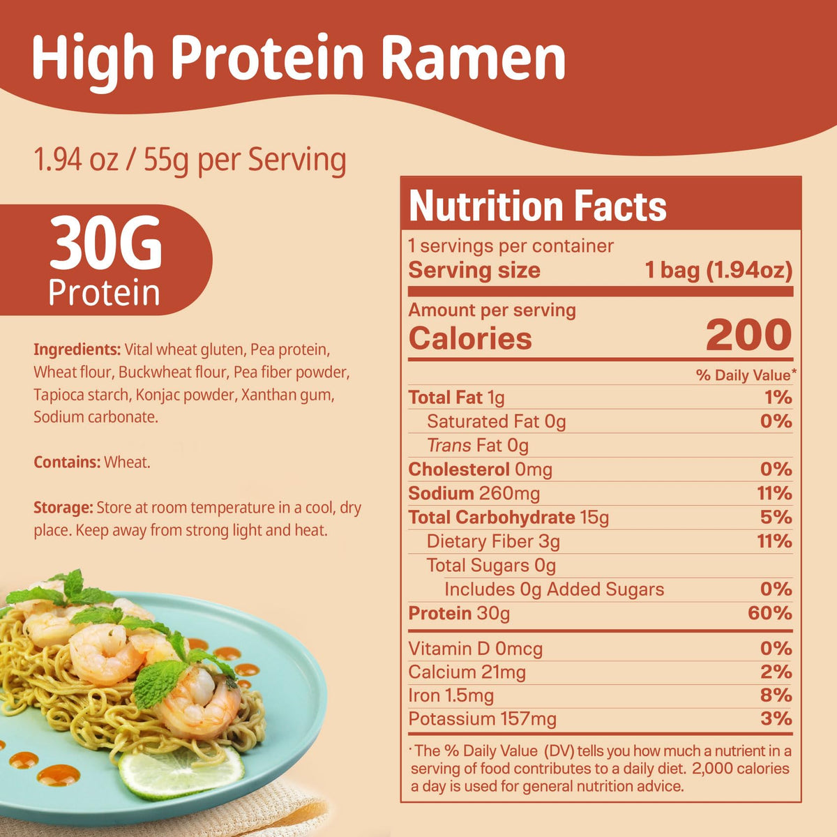 VOLO VERO ramen noodles plain close-up showing chewy texture for healthy meals