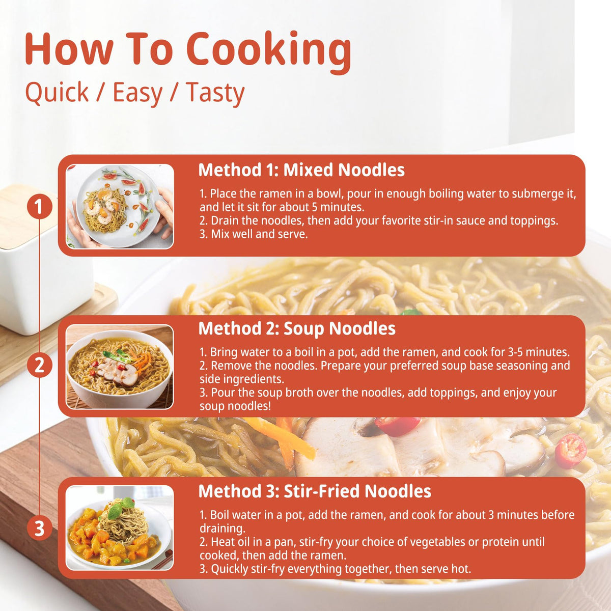 VOLO VERO ready-to-eat noodles customize flavor and sauce in minutes