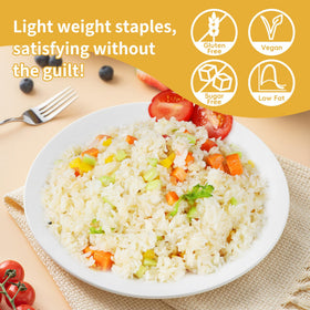 VOLO VERO cooked Shirataki rice in a bowl for a light, satisfying meal.