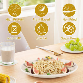 VOLO VERO protein ramen plain noodles cooked udon-style in a tasty bowl