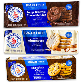 Circle of Drink Voortman sugar-free chocolate chip cookie 8oz pack, convenient snack option.