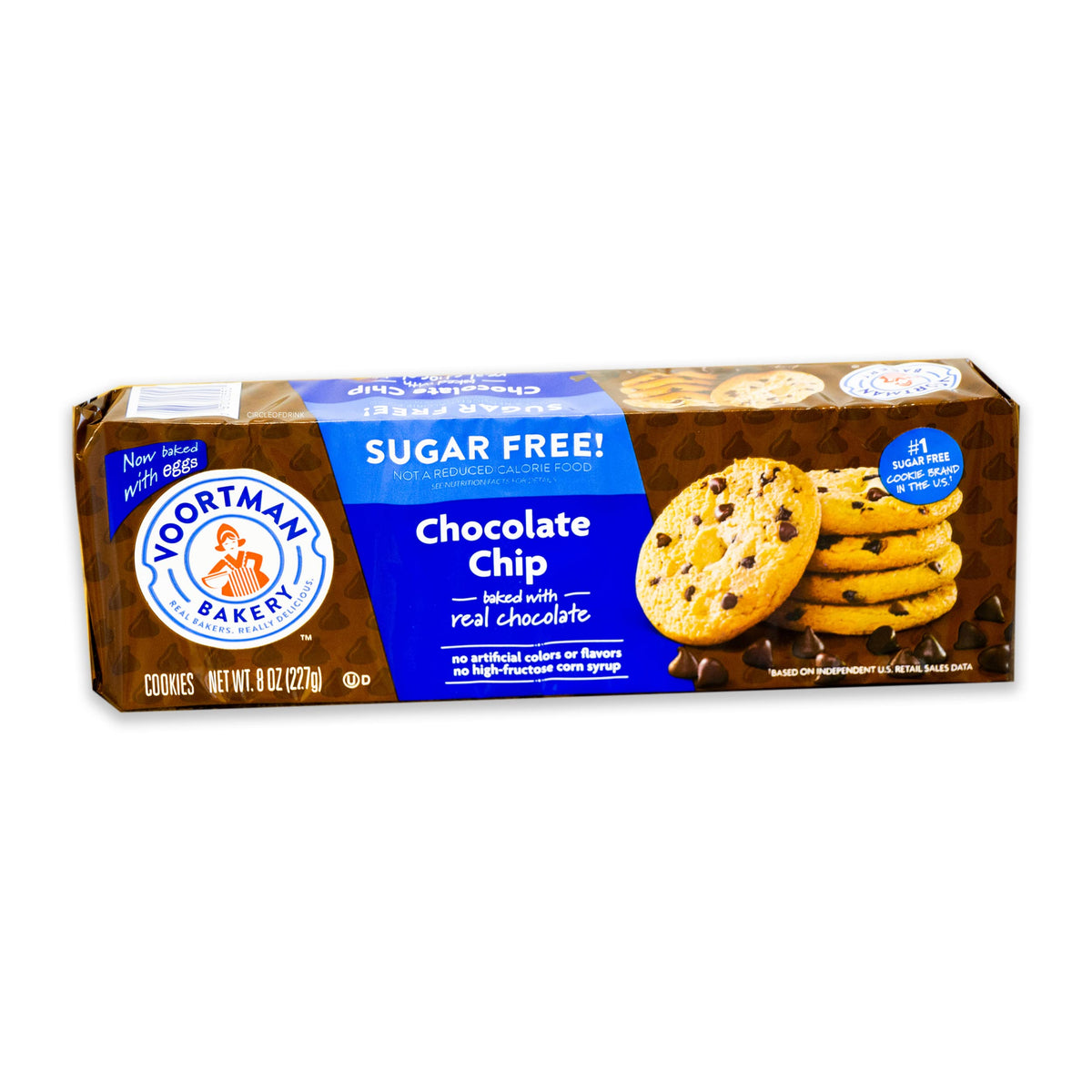 Circle of Drink Voortman sugar-free iced almonette 8oz pack, ideal lunchbox snack.