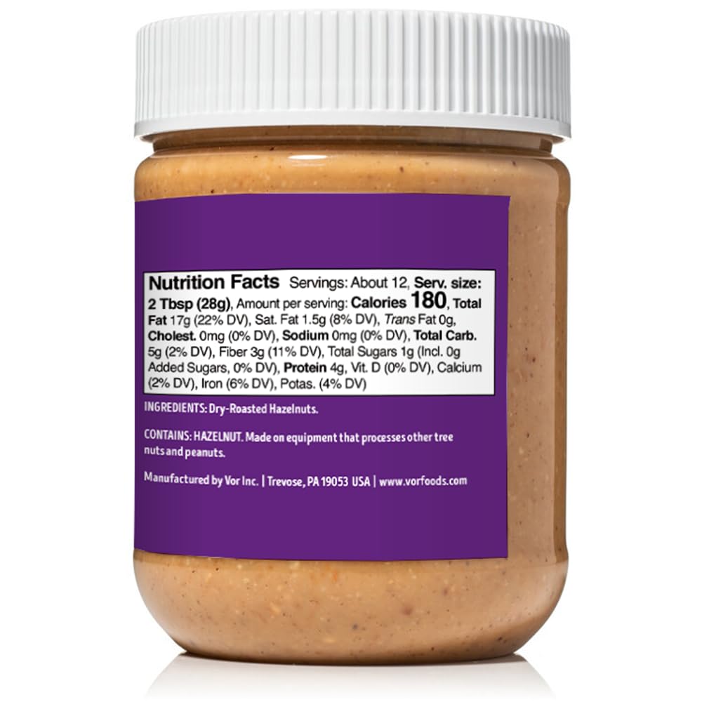 Vör Hazelnut Butter ready to spread; dairy-free, versatile snack option.