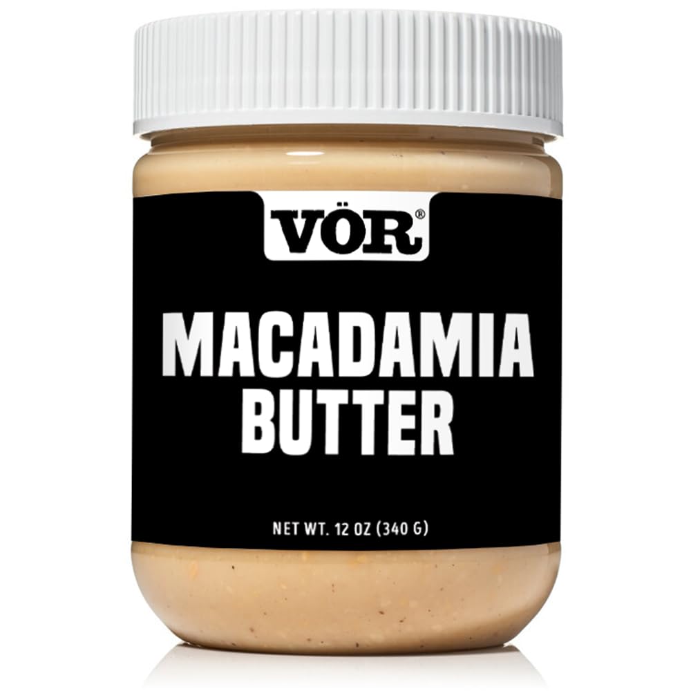 Vör Macadamia Butter jar showing pure macadamia nuts for clean snacking
