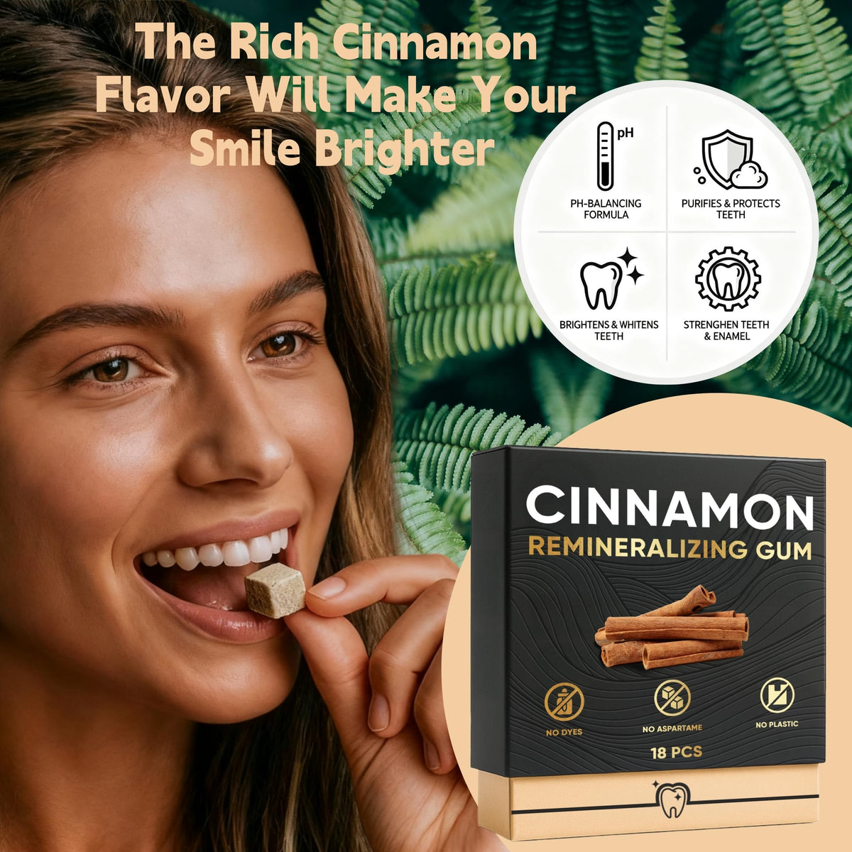 VOSETOKELA Cinnamon Gum natural oil bite delivers warm, balanced flavor.