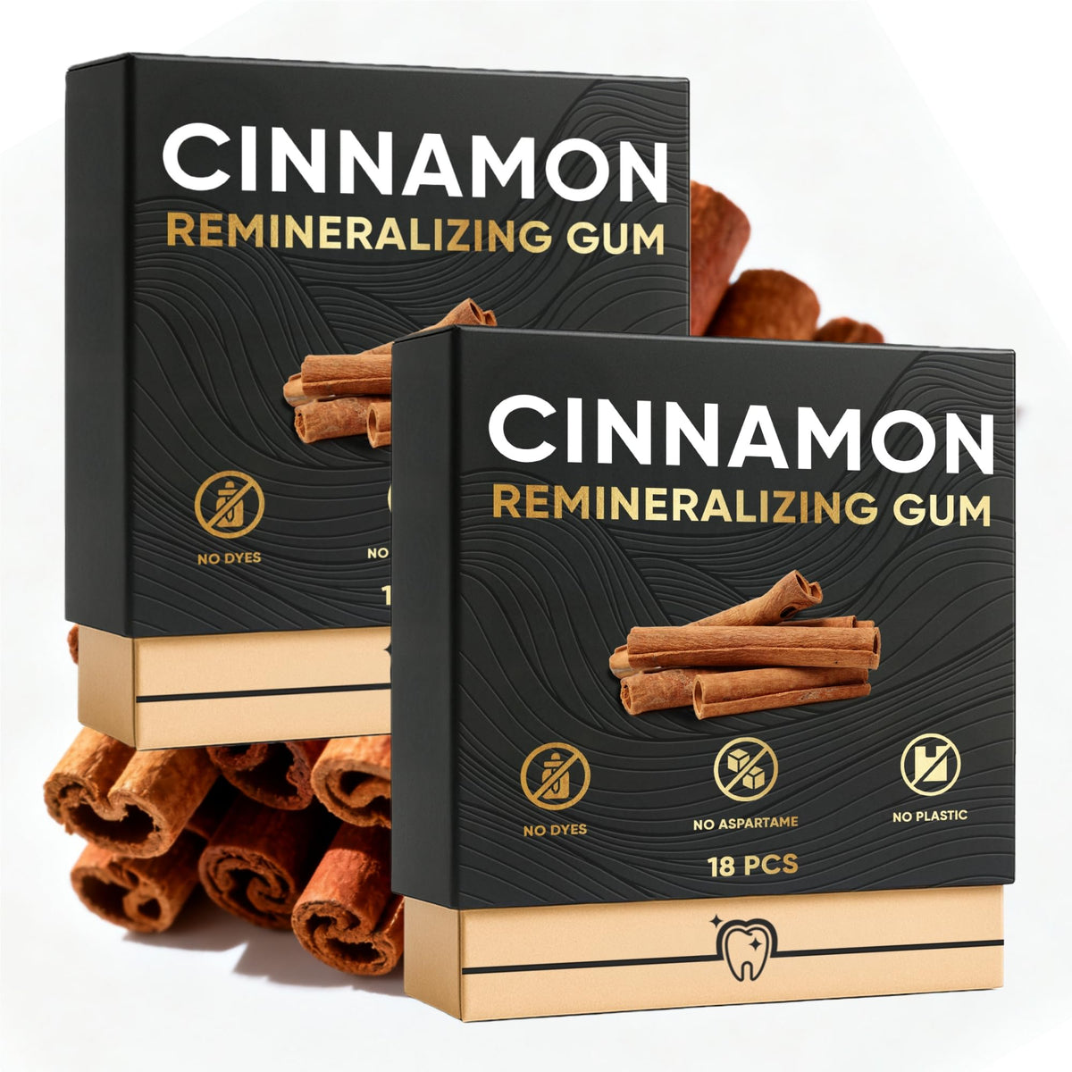 VOSETOKELA Remineralizing Gum packaging shows plastic-free branding for healthy chewing.