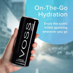 VOSS 24-cans pack provides convenient hydration for home, office, events.
