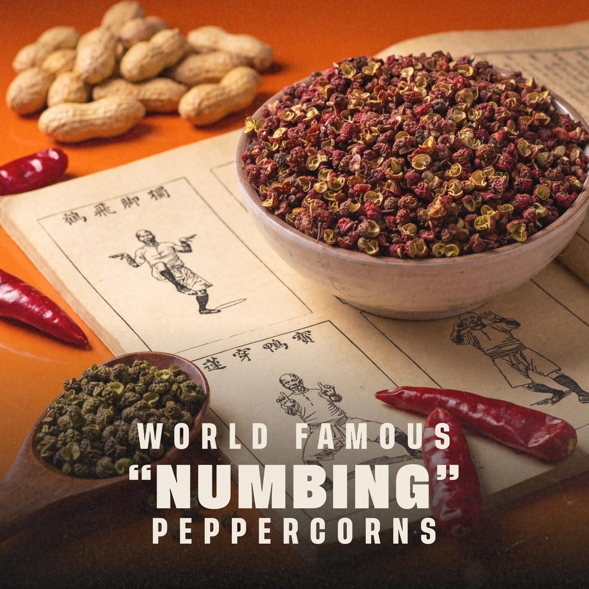 WA-CHAA! Spicy Sichuan peanuts finished bag image showing party snack appeal