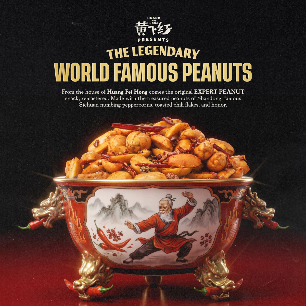 WA-CHAA! Spicy Sichuan peanuts numbing peppercorns close-up shows tongue-tingling sensation