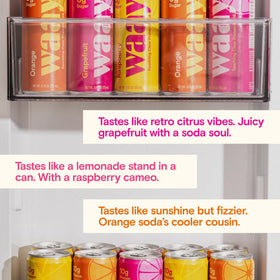 Waay Sparkling Clear Protein Drink label highlighting whey isolate and collagen.