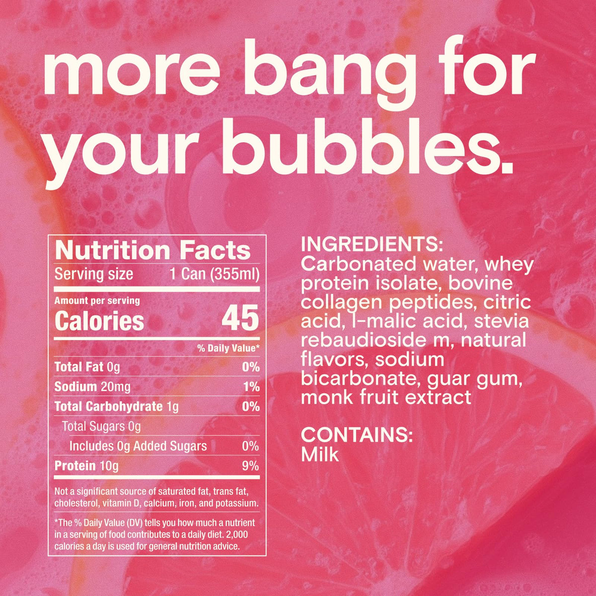 Waay Grapefruit Sparkling Protein Drink can side angle highlights convenient on-the-go 12 oz size