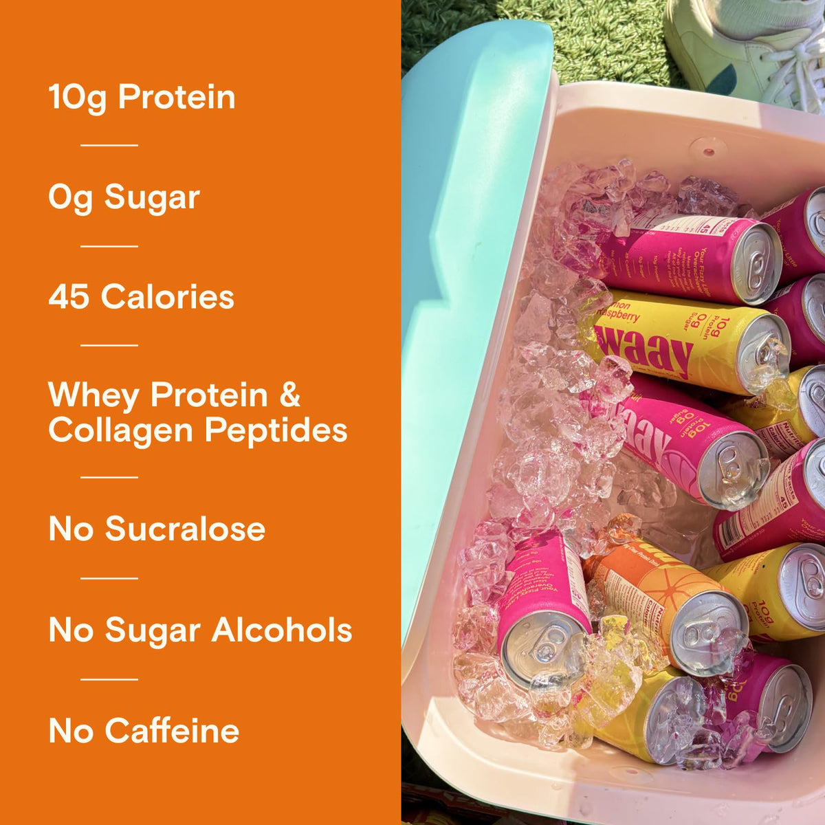 Waay Sparkling Orange on-the-go can, perfect for busy days