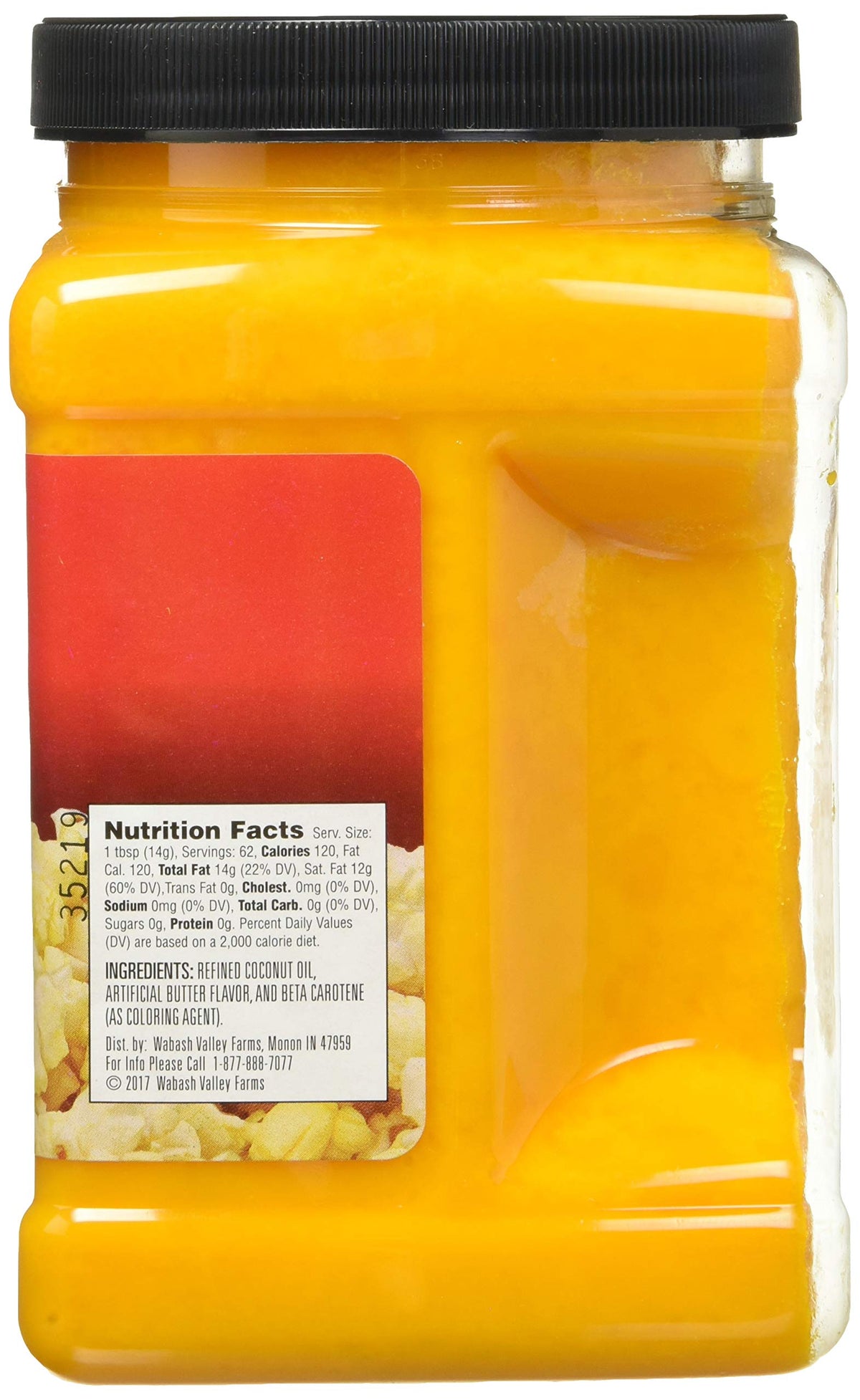 Butter-flavored coconut oil ideal for Whirley Pop and stovetop popcorn.