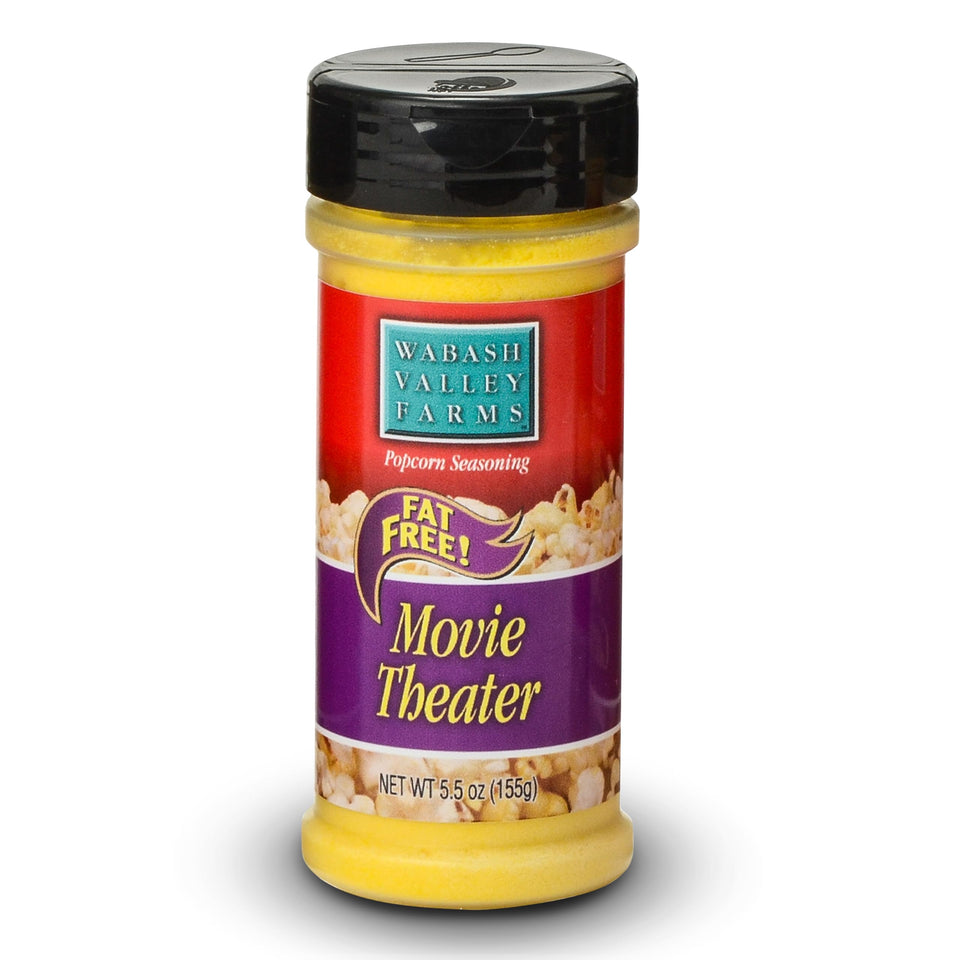 Wabash Valley Farms movie theater seasoning butter topping on popcorn for rich cinema-style flavor