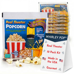 Wabash Valley Farms Theater Popcorn Kits packaging shows pre-measured portions for quick movie-night prep.
