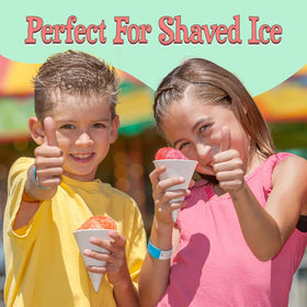 Wäbry Blueberry Syrup pours smoothly over shaved ice for a refreshing treat.