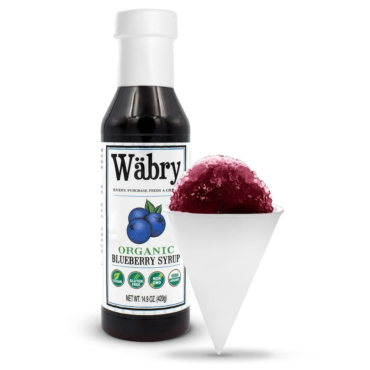 Pouring Wäbry syrup over shaved ice creates crave-worthy snow cones.