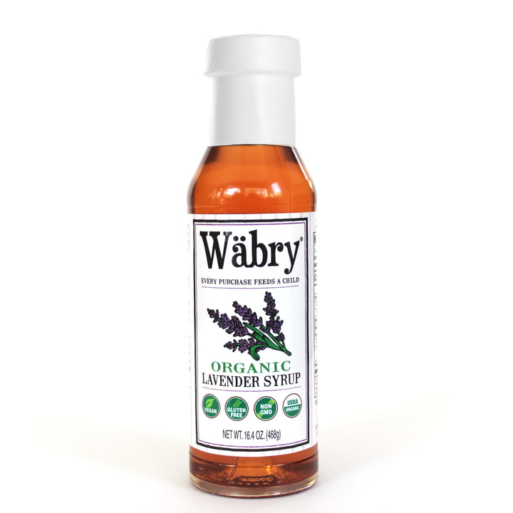 Wäbry Lavender Syrup bottle front, inviting floral aroma for coffee, tea, or desserts.