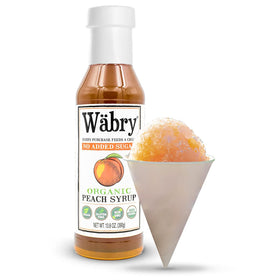 Wäbry Peach Syrup pour illustrating easy topping and drizzle use