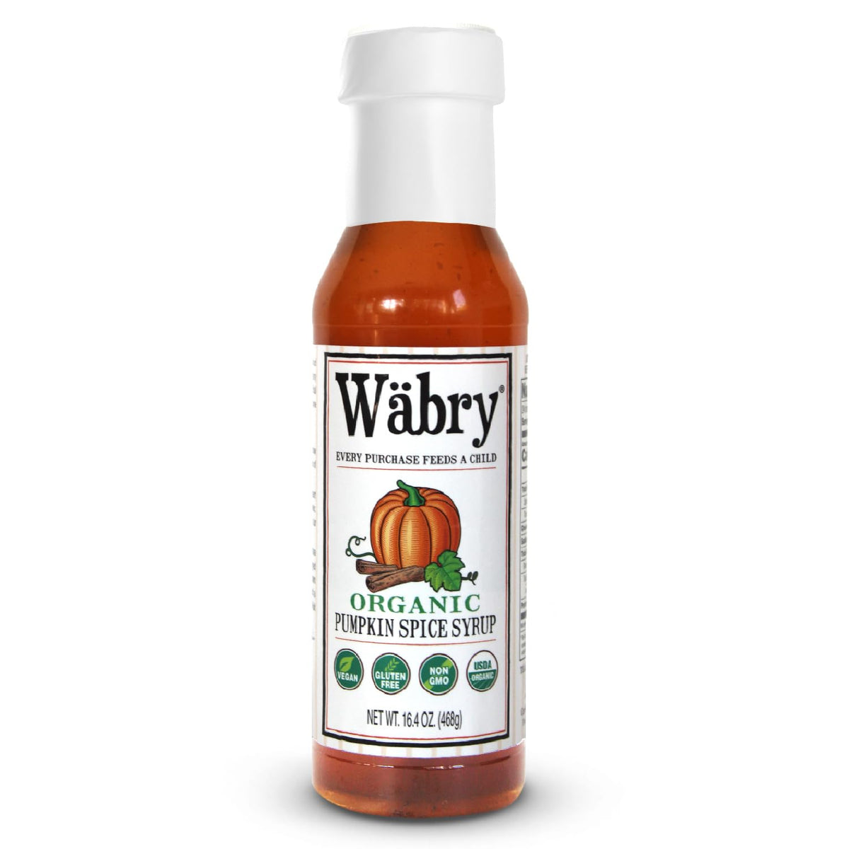 Wabry Pumpkin Spice Syrup bottle on kitchen counter for cozy fall beverages