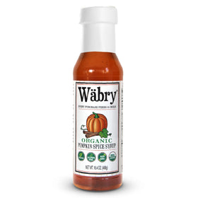 Wabry Pumpkin Spice Syrup bottle on kitchen counter for cozy fall beverages