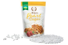 Waffle Pantry Pearl Sugar jar label shows imported Belgian quality
