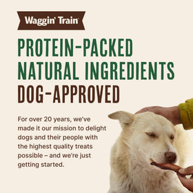 Waggin' Train duck jerky tenders suitable for dogs of all sizes.