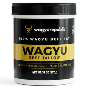 Wagyu Republic Beef Tallow 32oz jar ideal for high-heat cooking and keto meals