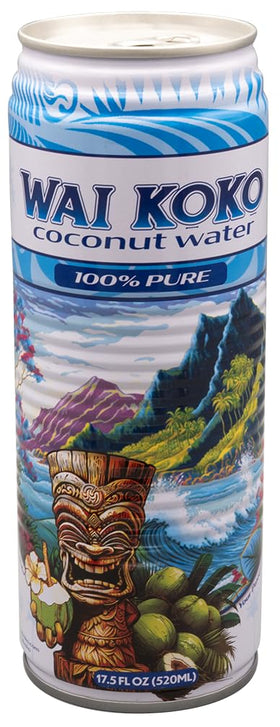 Wai Koko coconut water pack of 12 cans for convenient on-the-go hydration.