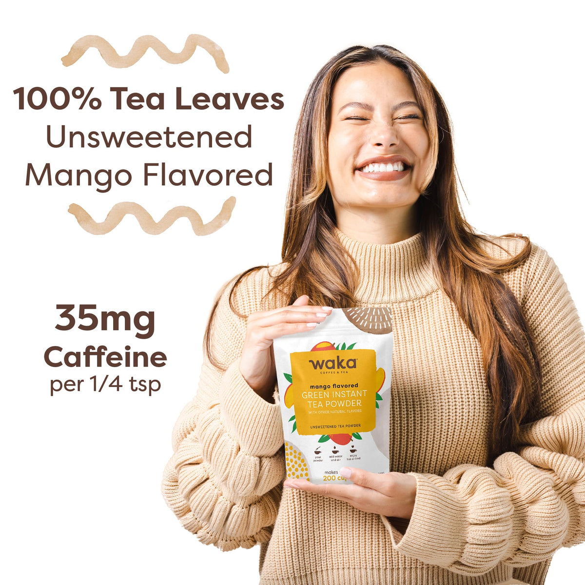 Waka bulk pouch shows 200 cups capacity with sustainable packaging