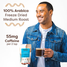 Packaging using post-consumer recycled content from Waka Coffee