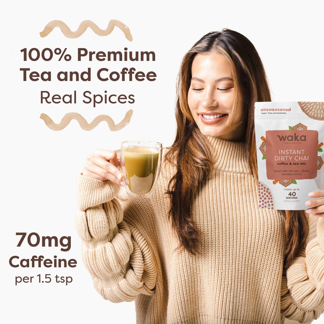 Waka Dirty Chai packaging made from recycled material for eco-friendly choice