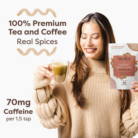 Waka Dirty Chai packaging made from recycled material for eco-friendly choice