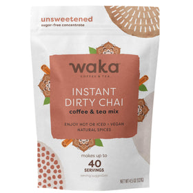 Waka Dirty Chai pouch-front view showing resealable packaging for freshness