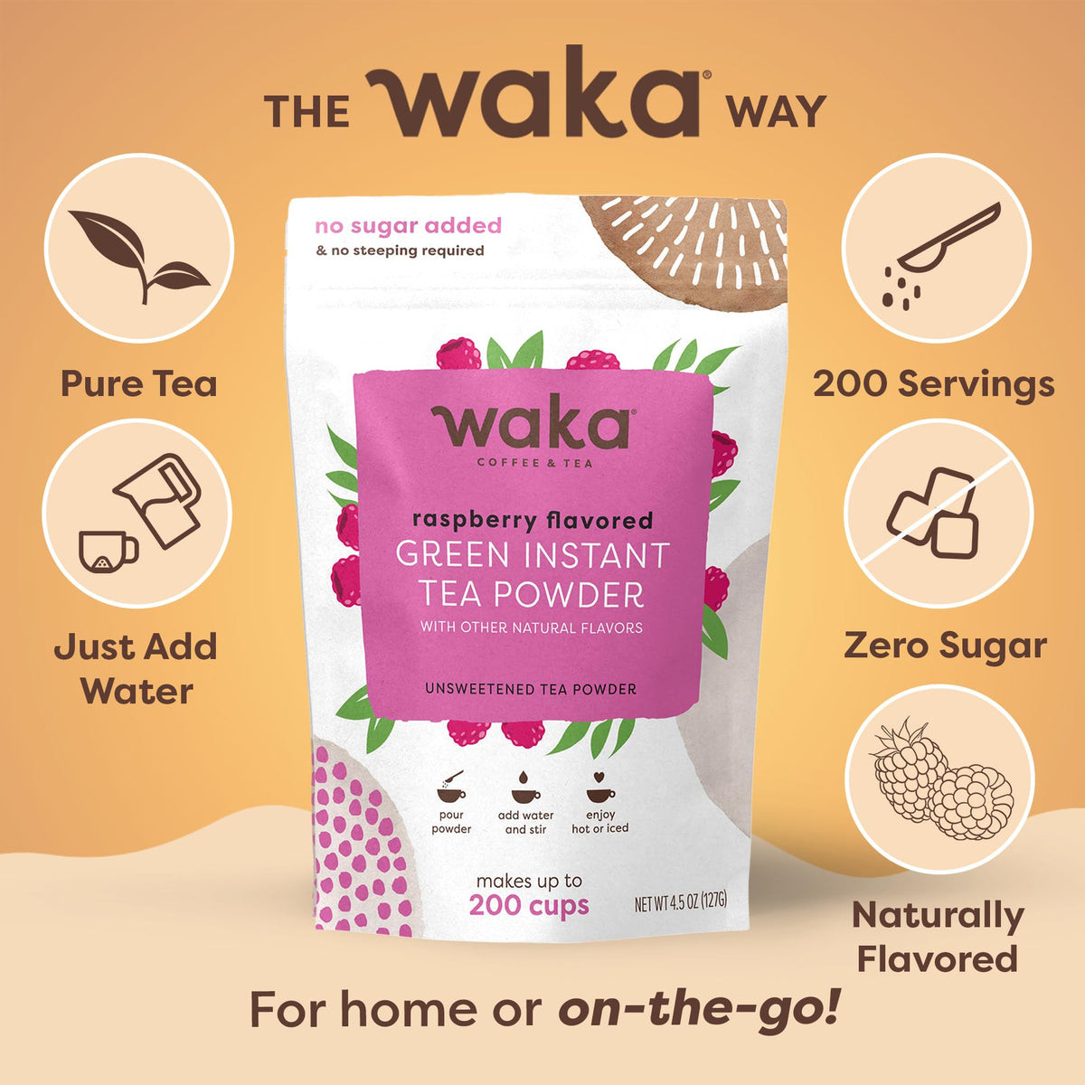 Waka Hot and iced raspberry tea ready in minutes.