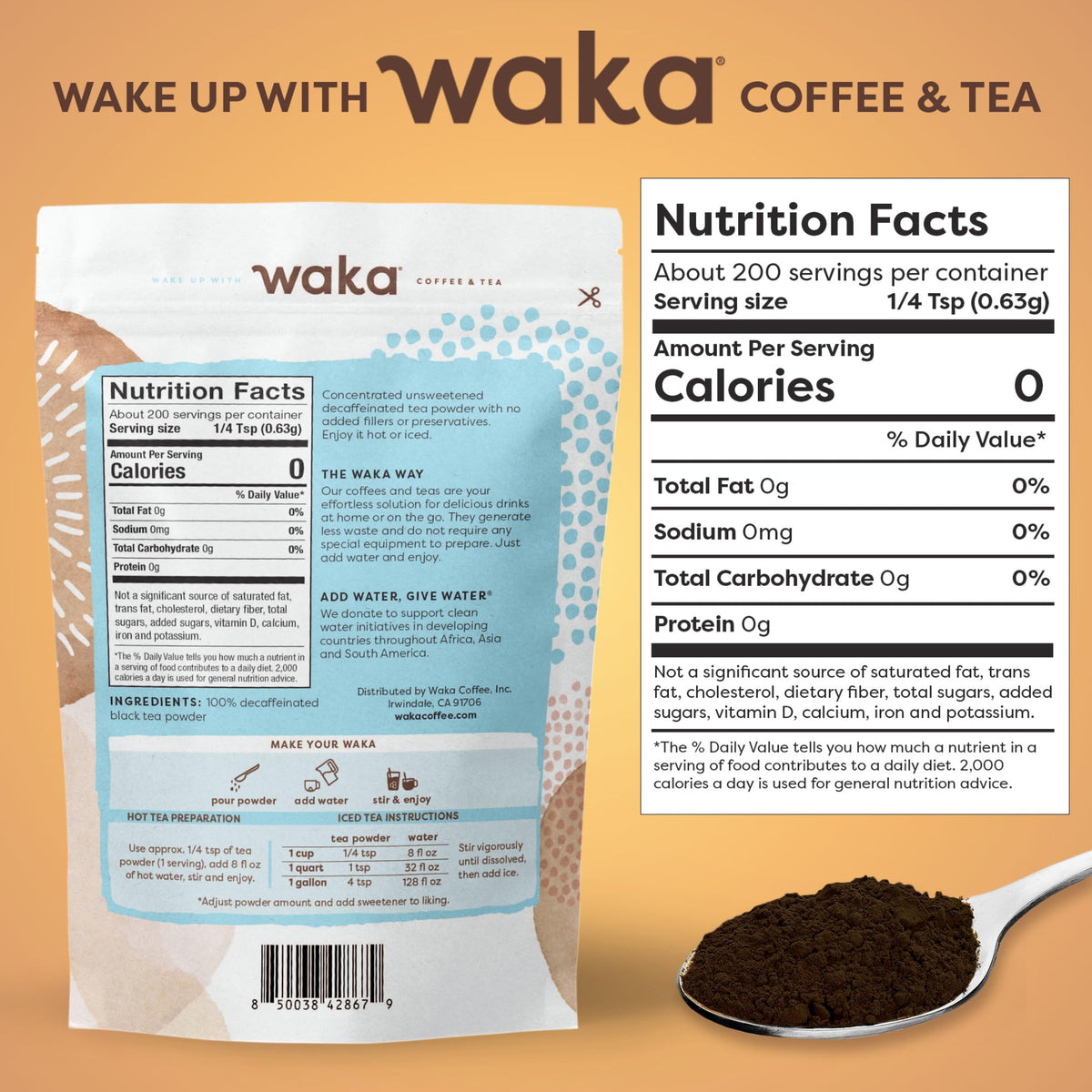 Waka Coffee iced tea in a glass, ready for a refreshing cold brew