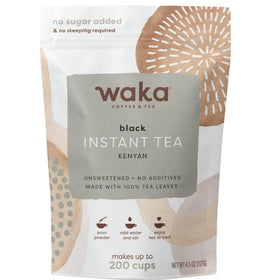 Waka Instant Black Tea Kenyan powder bottle, convenient unsweetened tea at home