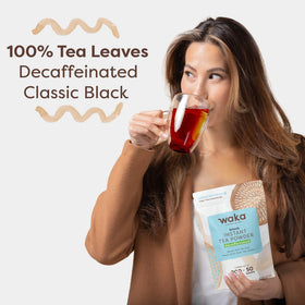 Waka Instant Black Tea with no additives emphasizes pure tea flavor