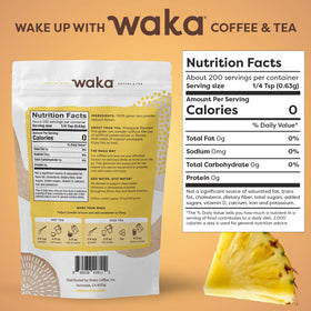 Waka Instant Green Tea Pineapple powder dissolving in water