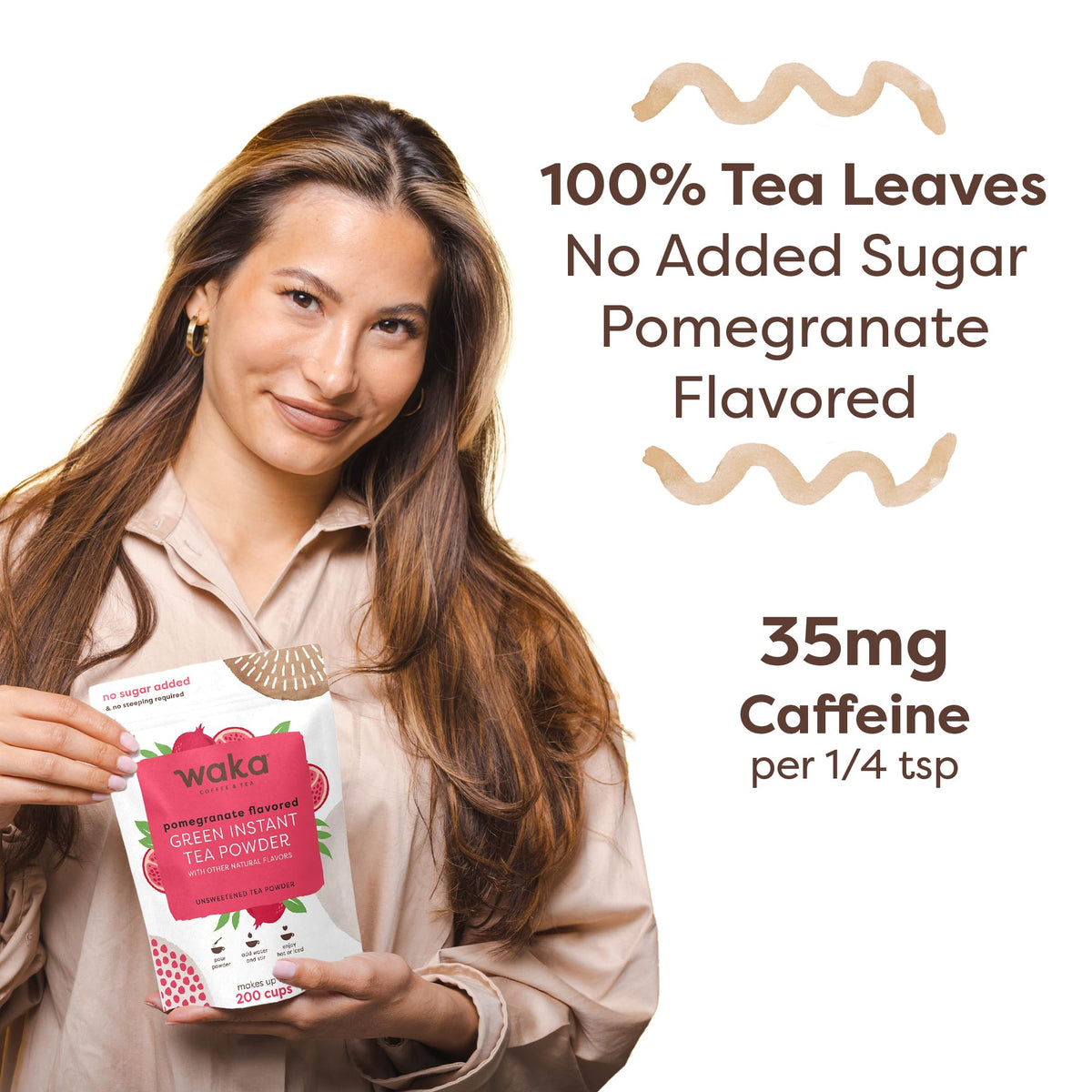 Waka Instant Green Tea Bulk Pouch keeps tea ready for 200 cups