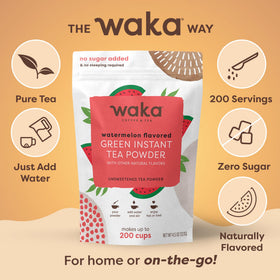 Waka Instant Green Tea Watermelon iced tea for a cooling, bright flavor