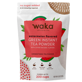 Waka Instant Green Tea Watermelon powder dissolves quickly for smooth drinks