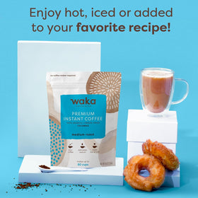 Waka Premium Instant Coffee iced glass for refreshing iced coffee